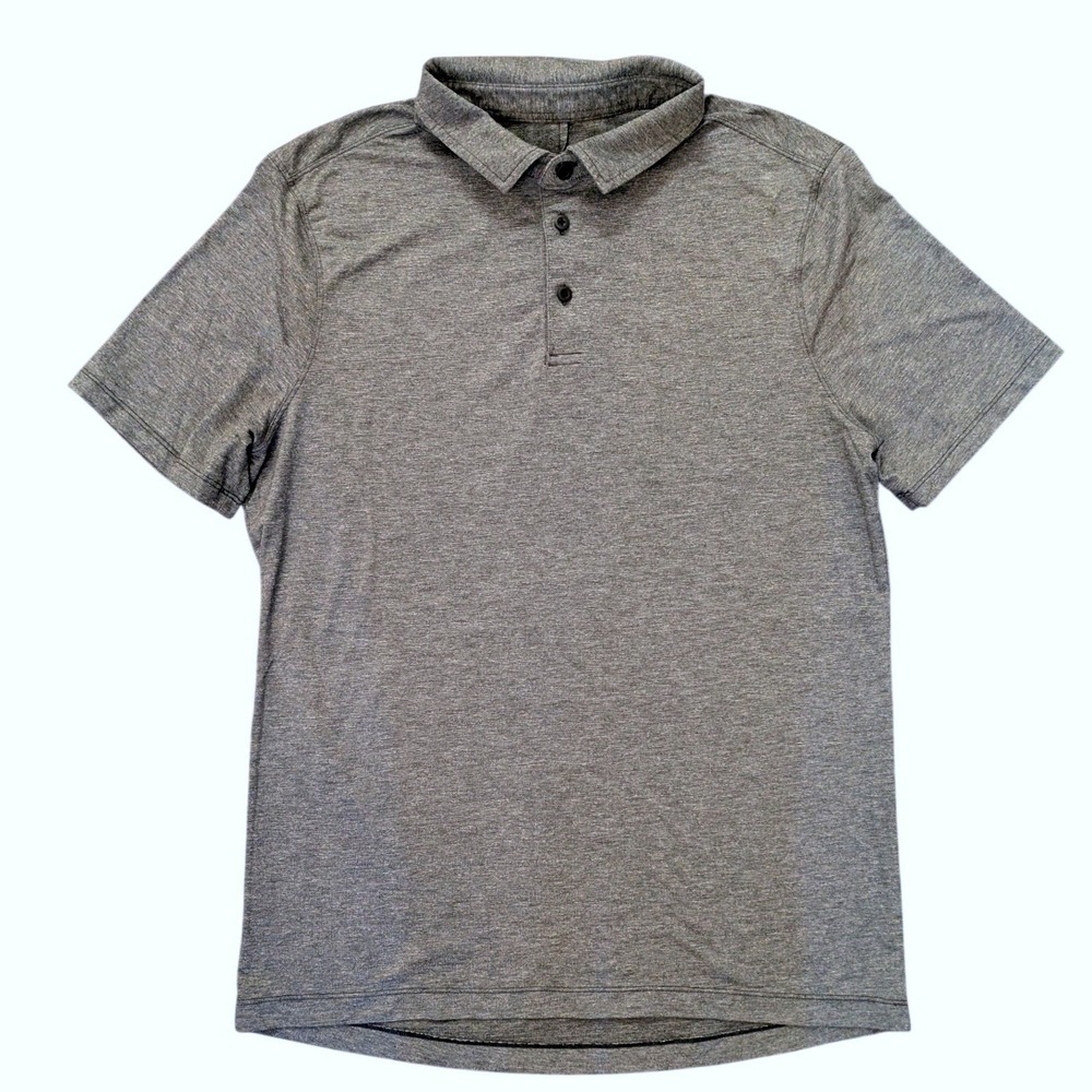 Lululemon Evolution Short-Sleeve Polo Shirt Gray Men's Medium Golf Performance‎